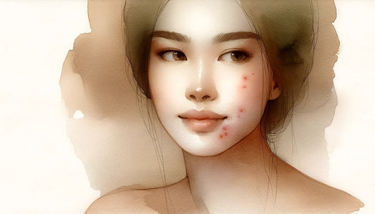 Painting of an asian women with clogged pores